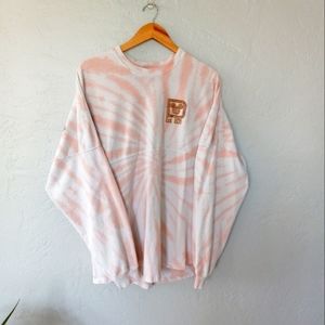 Walt Disney World Spirit Jersey Pink White Tie Dye Golden Graphic L